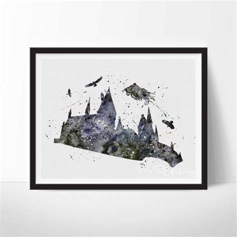 Harry Potter Hogwarts Watercolor Art Print by VIVIDEDITIONS | Harry potter poster, Hogwarts ...