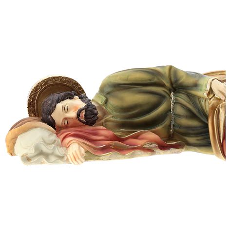 Sleeping Saint Joseph statue in resin 39 cm | online sales on HOLYART.com