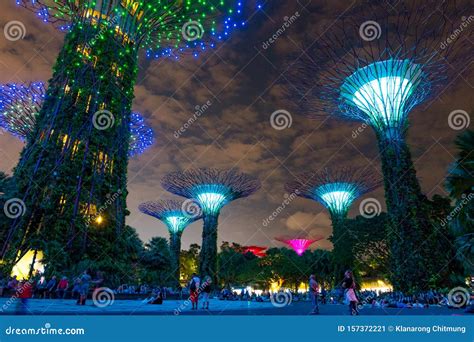 2019 February 28, Singapore - the Scene of the Supertree Night Light ...