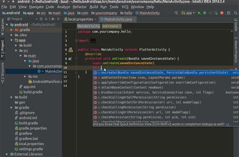 flutter intellij plugin: java language support? - Stack Overflow