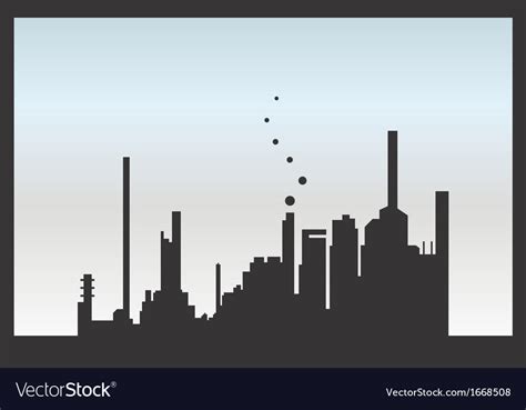 Silhouette factory isolated Royalty Free Vector Image