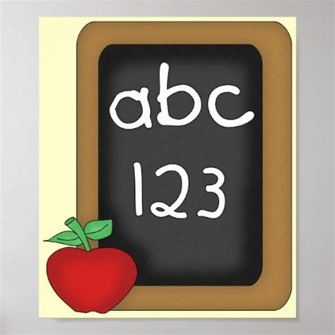 ABC 123 Chalkboard Posters | Zazzle