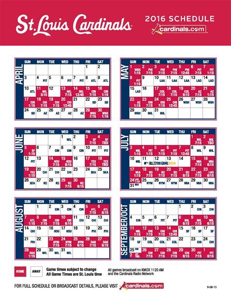 Cardinals Schedule 2024 Printable - Denyse Ophelia