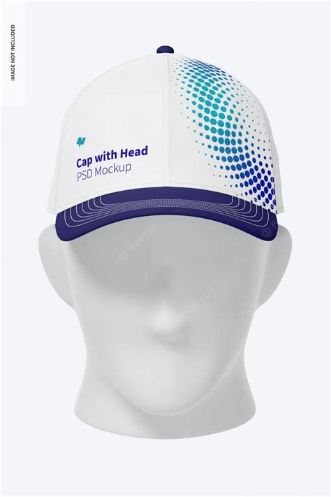 Premium PSD | Cap with Head Mockup, Front View