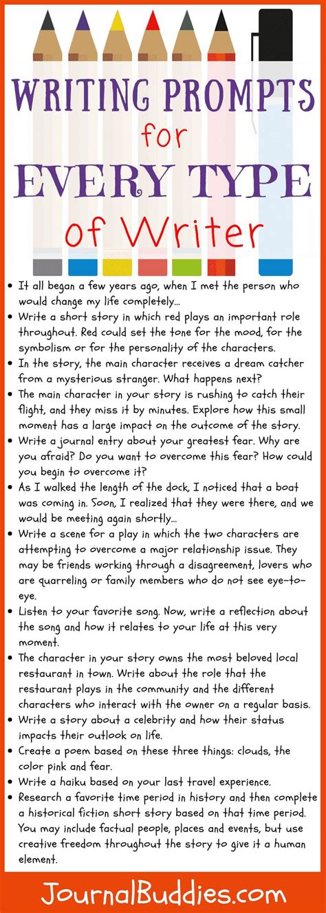 Writing Prompts for Every Type of Writer | Writing prompts, Creative ...