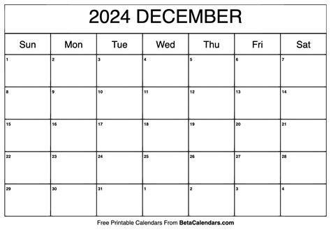 Free Printable Calendar For December 2024 - Babs Marian