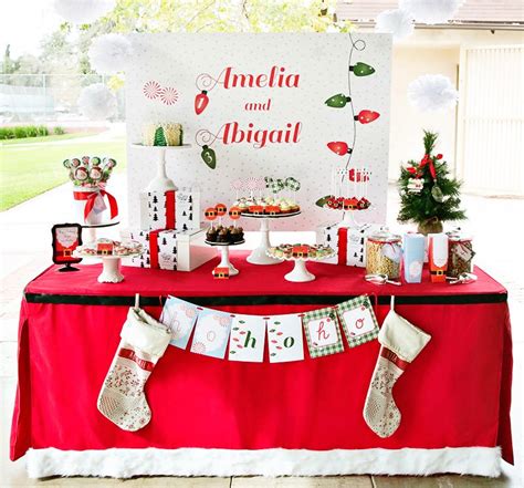 Peppermint & Plaid Christmas Themed Birthday Party // Hostess with the ...