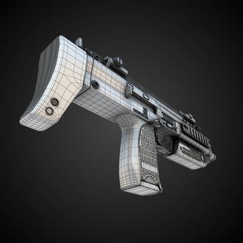 MP7 Submachine gun Hi-Res 3D Model .max .obj .fbx .lwo .lw .lws .ma .mb ...