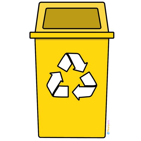 FREE Yellow Recycle Bin clipart (Royalty-free) | Pearly Arts