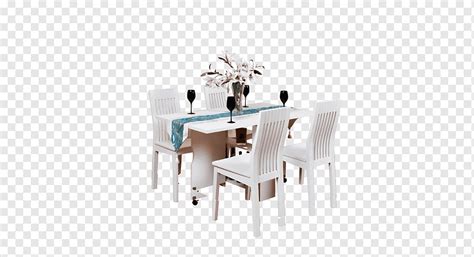 Table Chair Dining room Interior Design Services, White dining table, angle, white, furniture ...