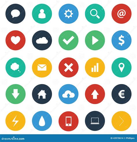 Flat design icons pack stock vector. Illustration of template - 43970614