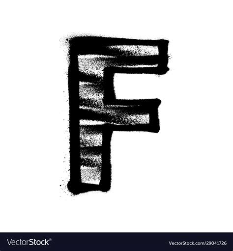 Letter f graffiti alphabet with spray lines Vector Image