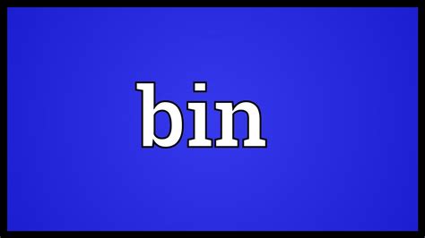 Bin Meaning - YouTube