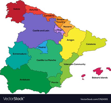 Regions Map Of Spain