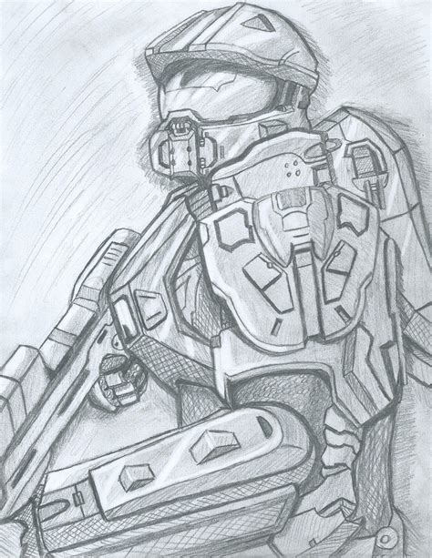 Sketch of Halo 4 Master Chief. #masterchief Sketch of Halo 4 Master ...