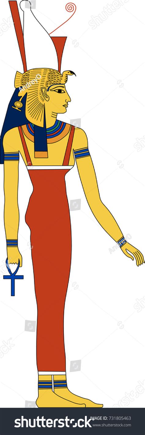 Vector Illustration Mut Ancient Egyptian Goddess: เวกเตอร์สต็อก (ปลอด ...