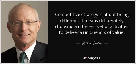 Michael Porter quote: Competitive strategy is about being different. It ...