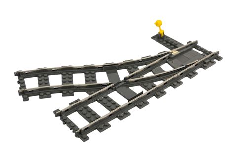 LEGO(R) 9v Train Track, Switch Point Right, Dark Gray | Atlanta Brick Co