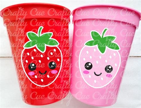 STRAWBERRY PARTY CUPS Strawberry Birthday Cups Strawberry - Etsy