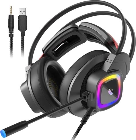 Monster Gaming Headset für PS4 Xbox One PC PS5, Over Ear Gaming Kopfhörer mit Noise Cancelling ...