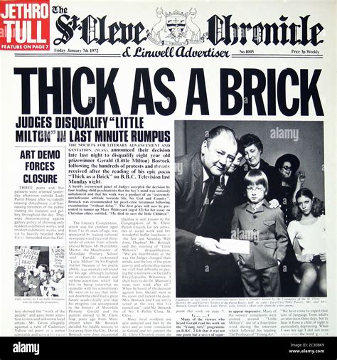 Jethro Tull - Thick as a Brick - Vintage 12'' vinyl LP 02 Cover Stock ...