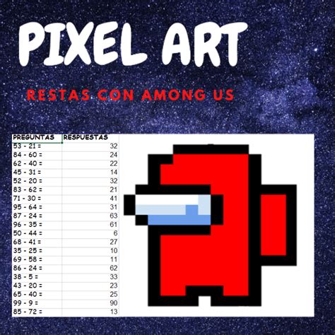 Pixel art con Among Us | Kumubox.com