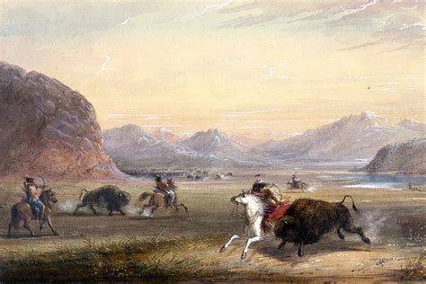 Buffalo Hunting Painting by Celestial Images | Fine Art America