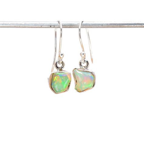 RaW OPAL Dangle Earrings / Drop Earrings / Ethiopian Opal Earrings / Rough Opal Earrings ...