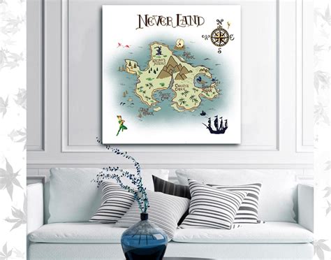 Color Neverland Map peter Pan PNG, Jpeg, PDF Digital Files - Etsy