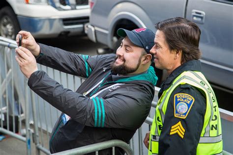 Mark Wahlberg Films Scene at Boston Marathon Finish Line