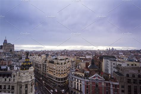 Madrid spain skyline containing skyline, madrid, and rooftop | High ...