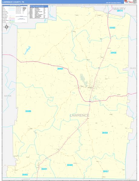 Lawrence County, TN Digital Map - Basic