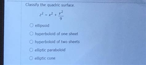 Answered: Classify the quadric surface. z2 = x2 +… | bartleby