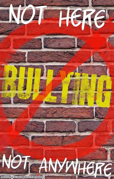 Youth Change Poster #526 Stop Bullying, School Violence Prevention Poster for Schools and ...