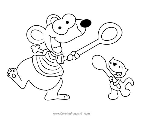 Toopy And Binoo Enjoying Coloring Page for Kids - Free Toopy and Binoo ...