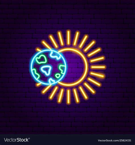 Earth Sun Neon Label. Vector Illustration of Space Promotion. Download a Free Preview or High ...