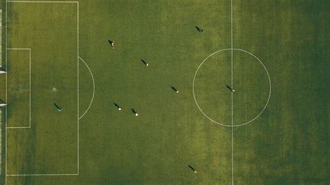 Aerial View Of Football Team Practicing At Stock Footage SBV-323139362 ...