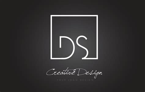 DS Square Frame Letter Logo Design with Black and White Colors. 4907456 Vector Art at Vecteezy