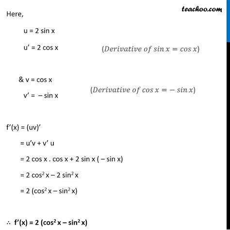 Example 21 - Compute derivative of f(x) = sin 2x - Teachoo