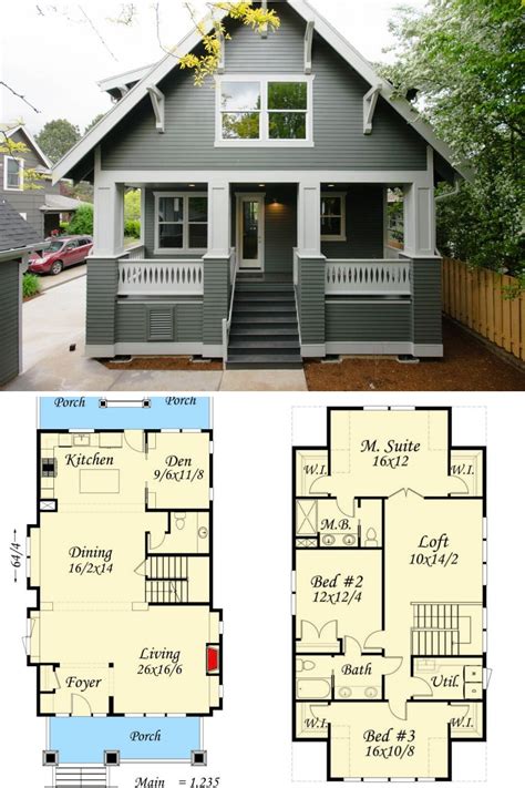 Two-Story 4-Bedroom Bungalow Home (Floor Plan) | Cottage floor plans, Two story house plans ...