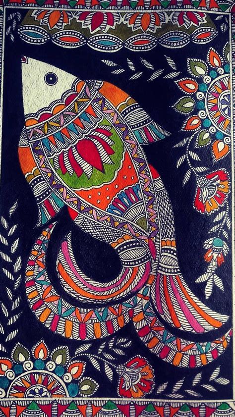 Fish madhubani painting madhubani Indian art traditional | Etsy in 2020 | Indian art paintings ...