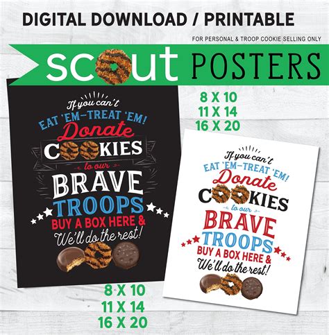 Girl Scout Cookie donate to the Troops Printable - Etsy