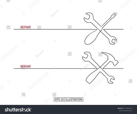 Continuous Line Drawing Tools Template Your Stock Vector (Royalty Free) 1109543420 | Shutterstock