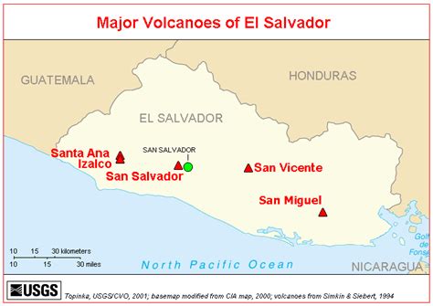 Volcanes de América Central.Mapas