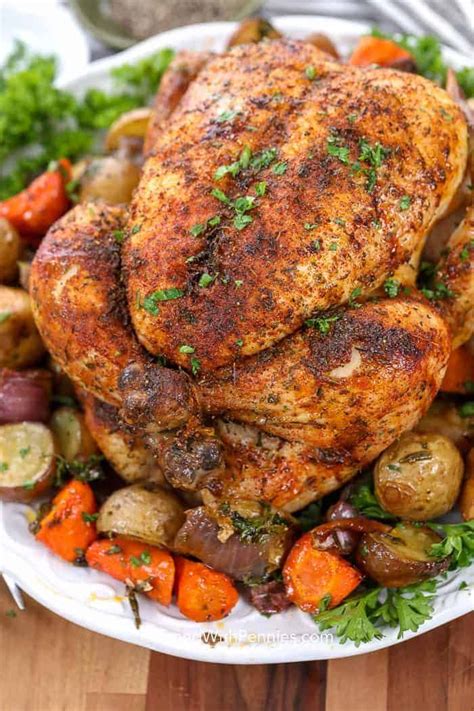 Roast Chicken amp Vegetables | Whole chicken recipes oven, Baked whole chicken recipes, Roast ...