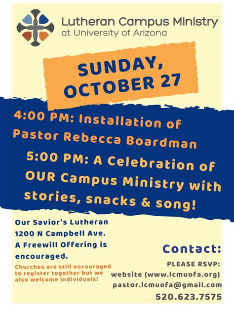 October 27 LCM Celebration! | Lutheran Campus Ministry at University of Arizona