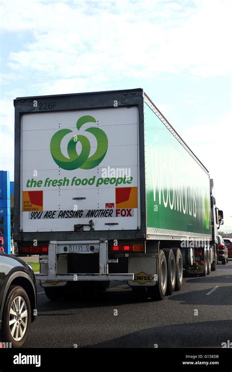 Woolworths truck delivering goods throughout Australia Stock Photo - Alamy