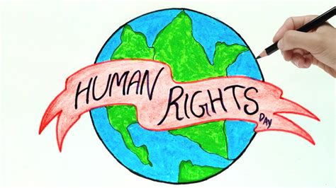 World Human Rights Day Poster Drawing Very Easy And Simple For Drawing Competition - YouTube