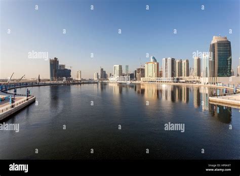 DUBAI, UAE - NOV 30, 2016: The Dubai Business Bay skyline. United Arab ...