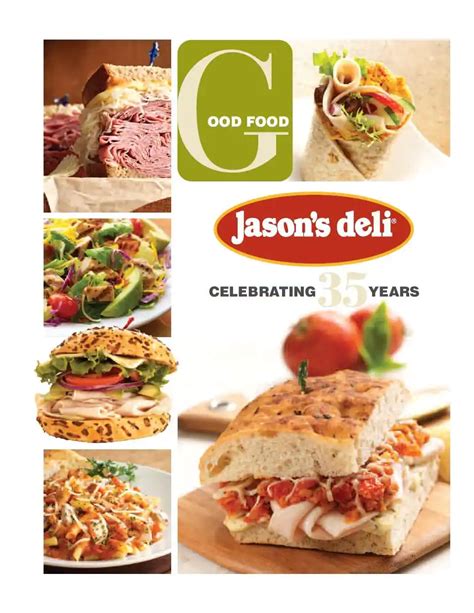 Jason's Deli Menu Pdf Printable